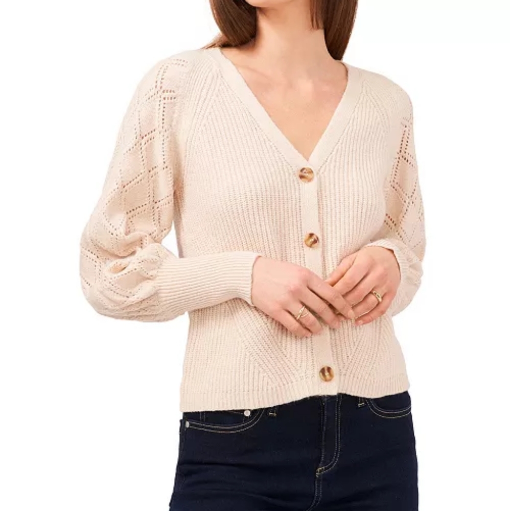 1.STATE Stitch Detail Long Sleeve Button Front Cardigan. Size XXL. Color…
